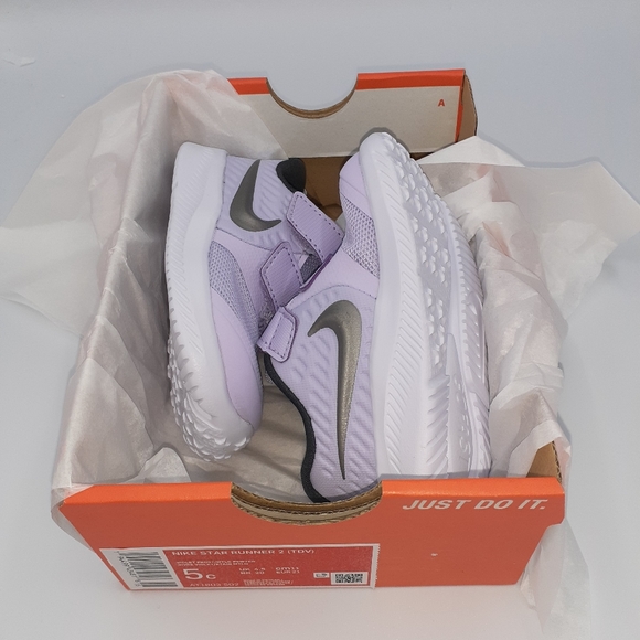 NIKE STAR RUNNER 2 TODDLERS GIRLS VIOLET FROST NWB SIZE 5C - Picture 8 of 8